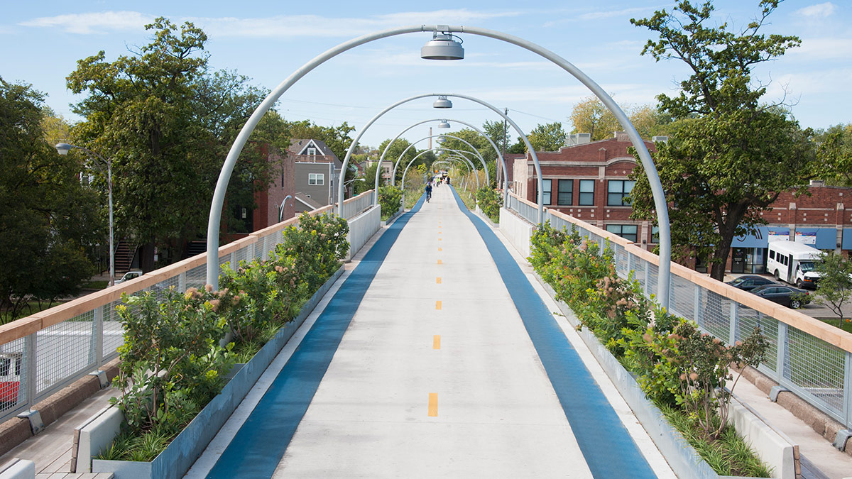 The 606 Bloomingdale Trail in Bucktown