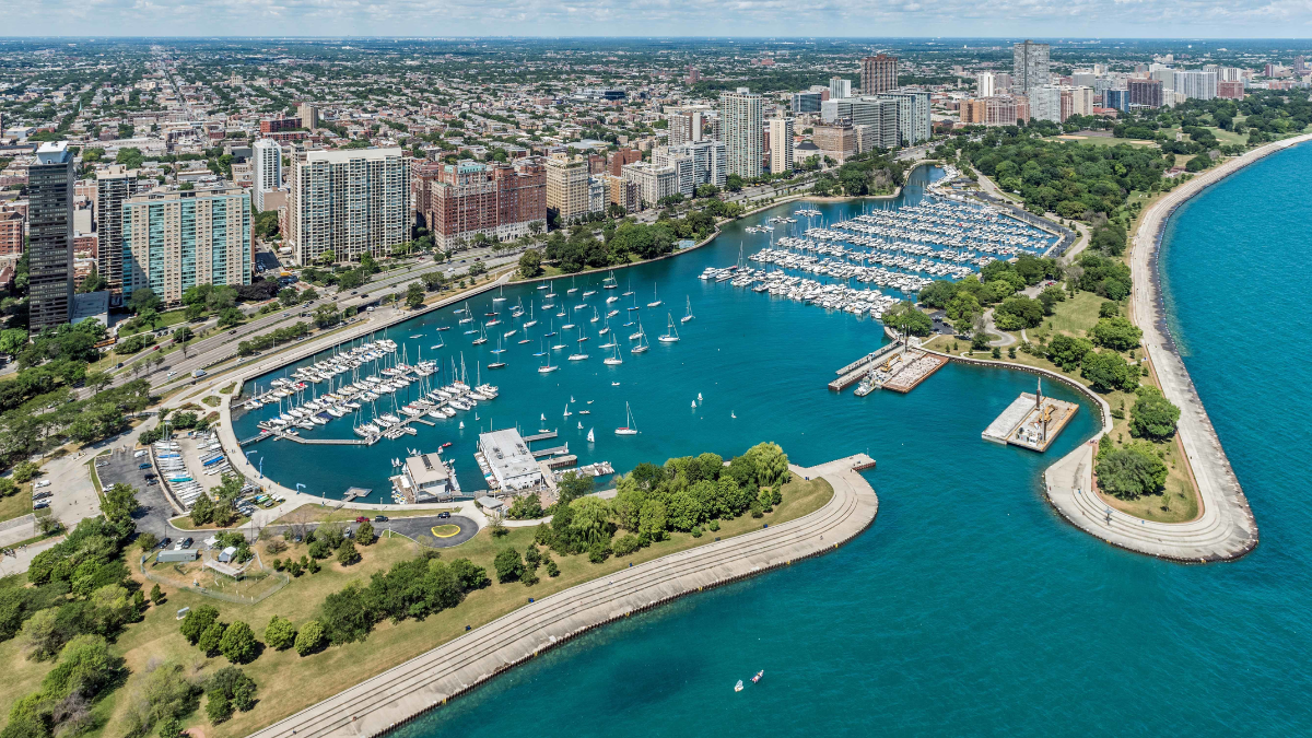 Belmont Harbor and the Lakeview lakefront