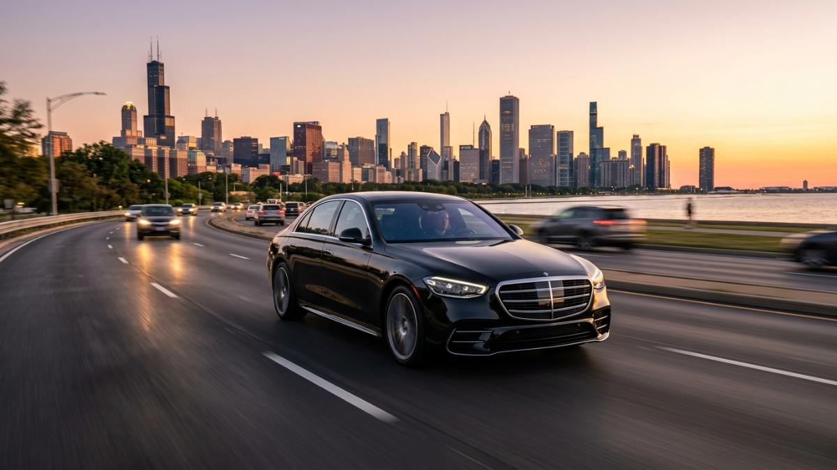 Mercedes-Benz S-Class on Chicago street