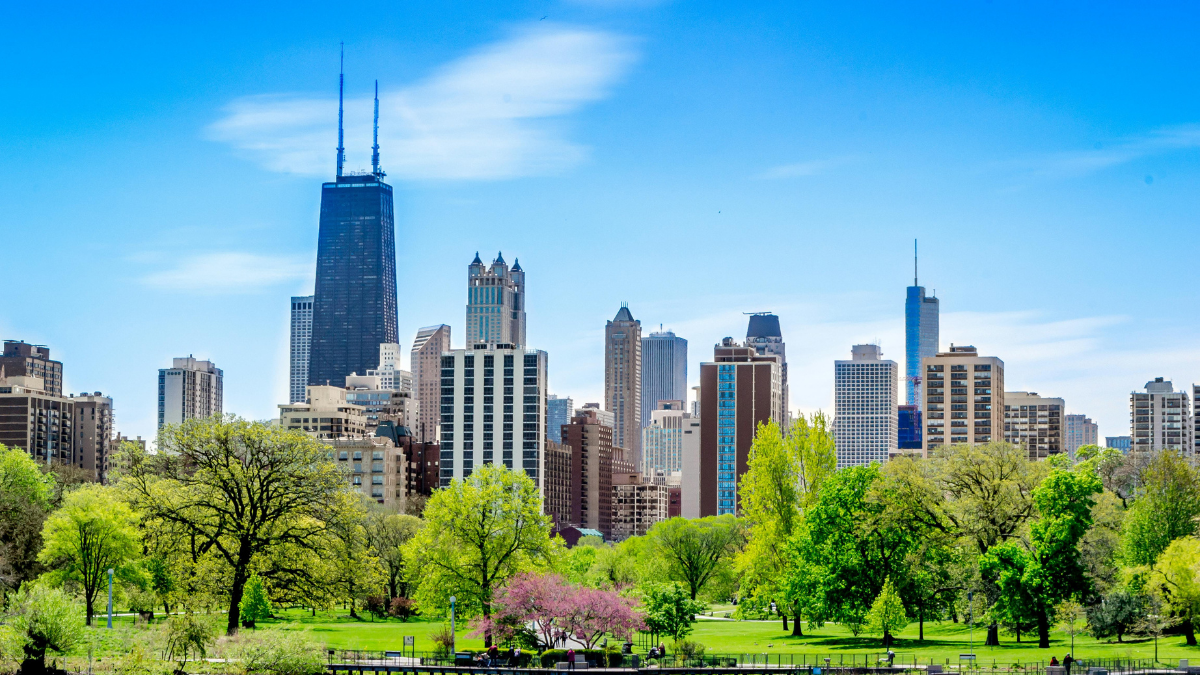 Chicago skyline at dusk—Limo Service Chicago's home city