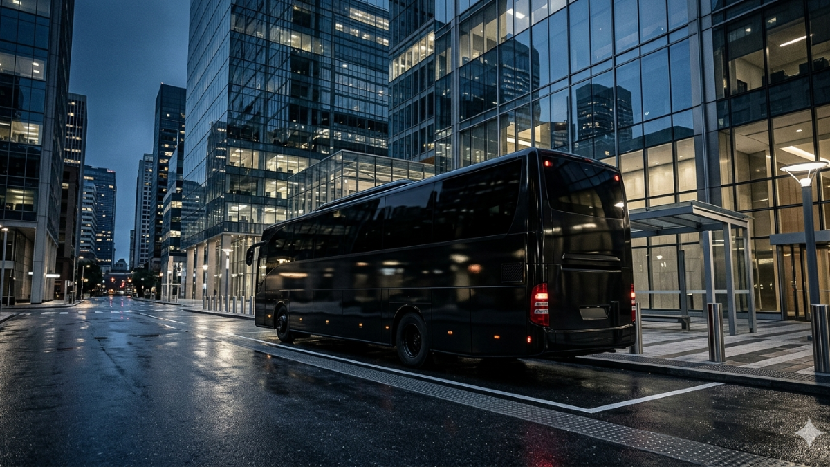 Coach bus Chicago prom large group
