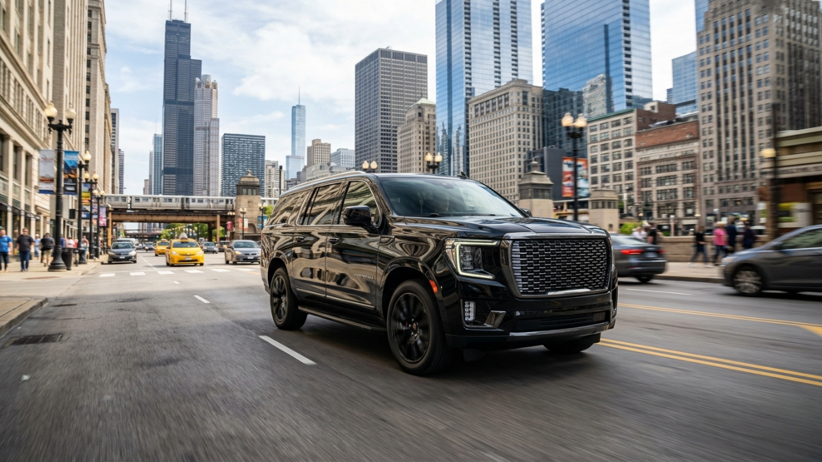 GMC Yukon XL on Chicago street