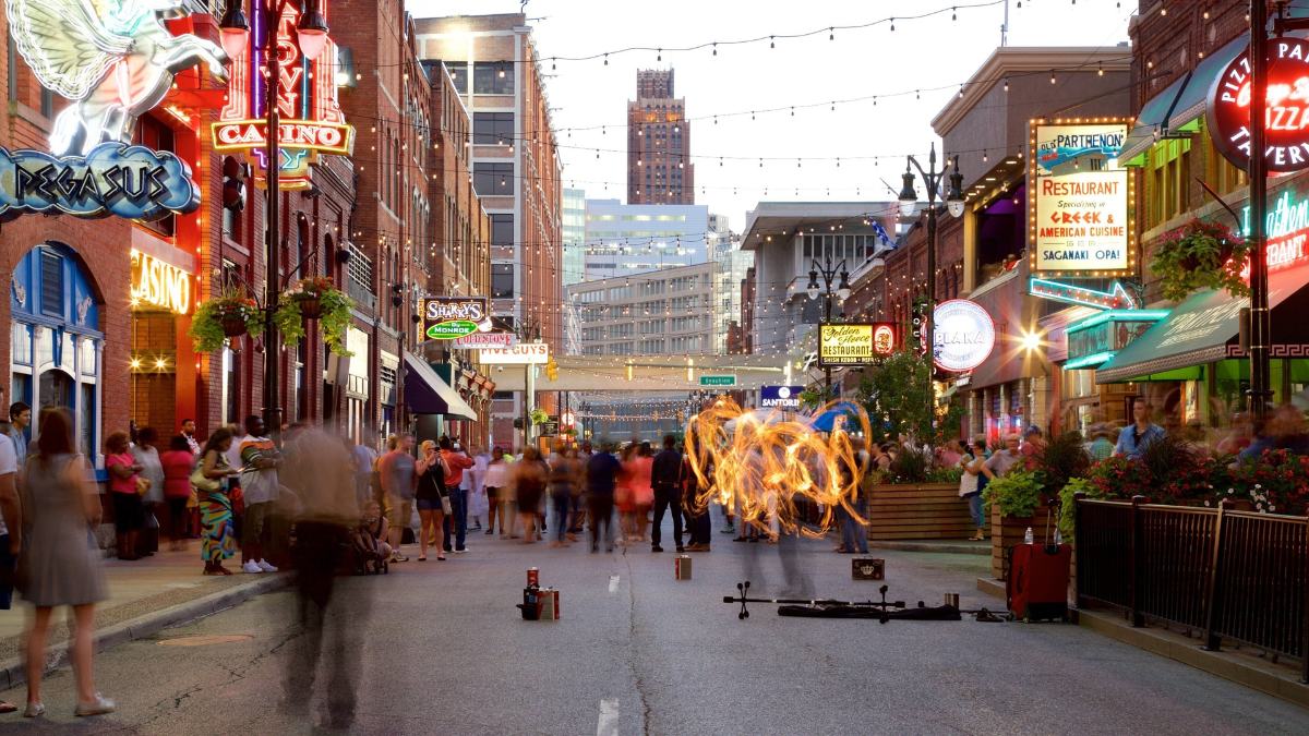 Greektown along Halsted Street in the West Loop