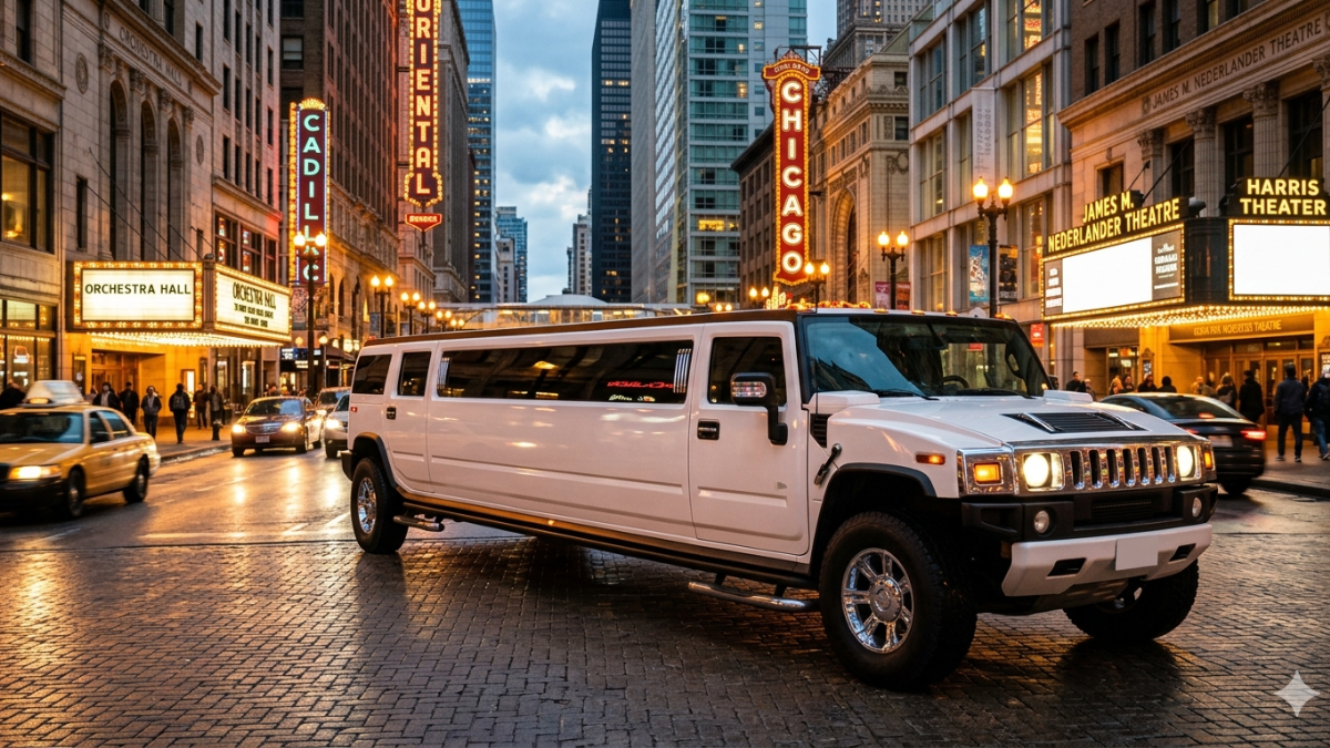 Stretch Hummer limo night