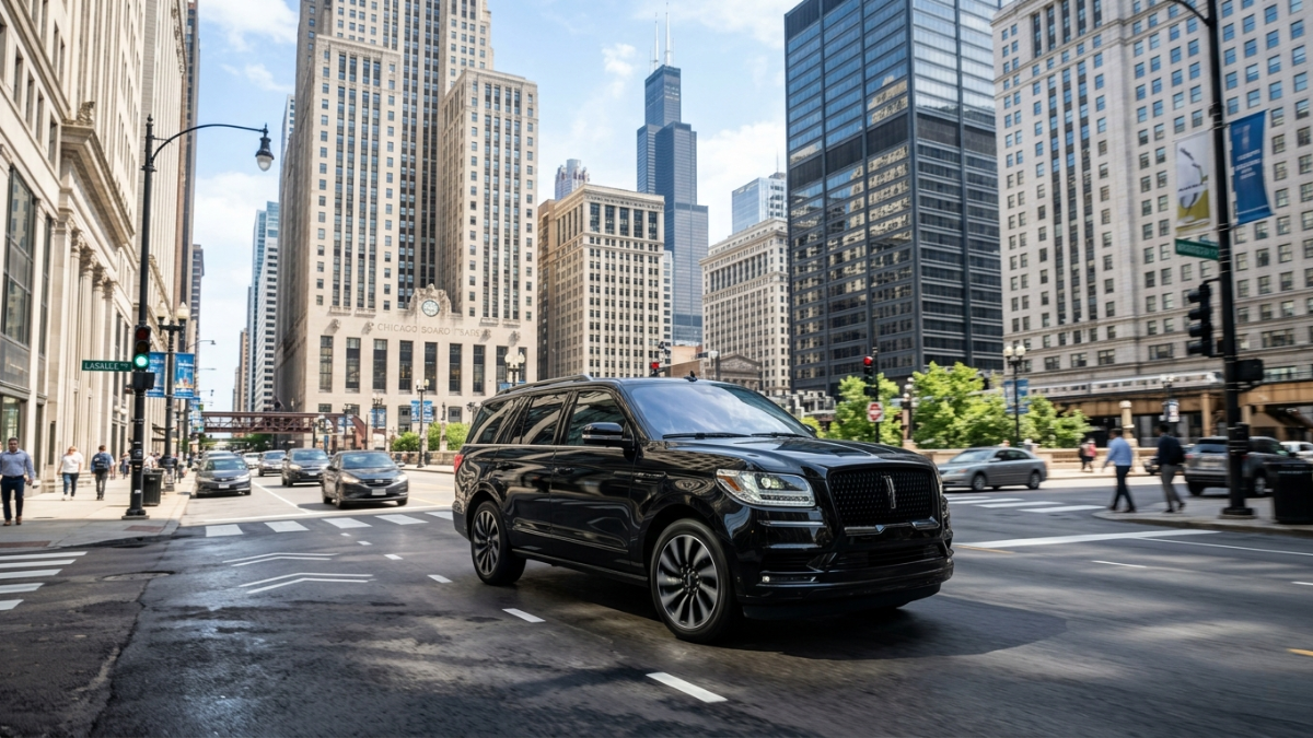 Lincoln Navigator on Chicago street