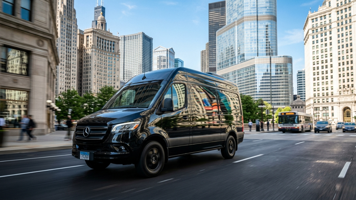 Mercedes Sprinter van on Chicago street