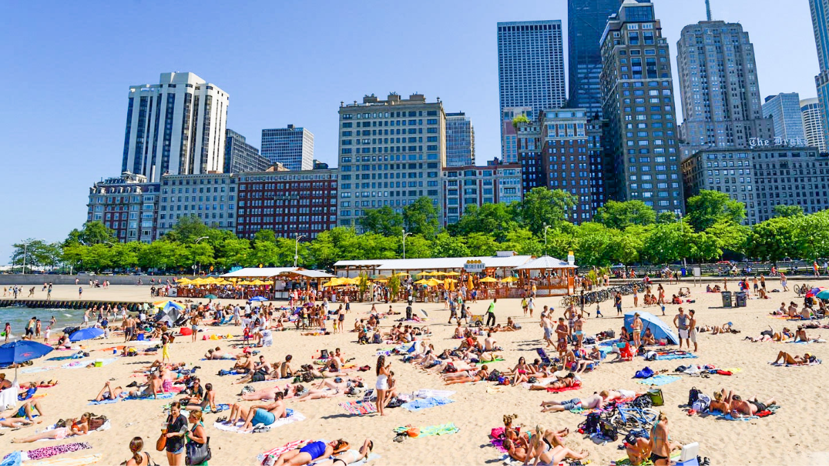 Oak Street Beach on the Gold Coast lakefront