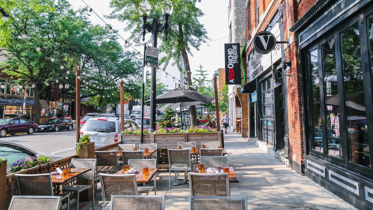 The historic Old Town Triangle district