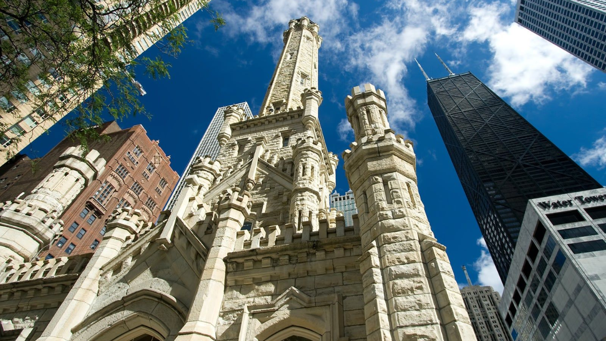 The historic Chicago Water Tower on Michigan Avenue