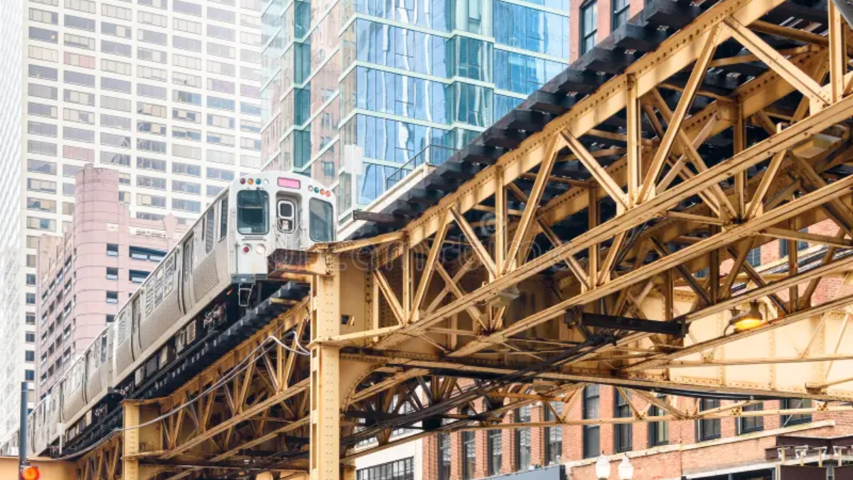 The Wells Street corridor and Old Town gate